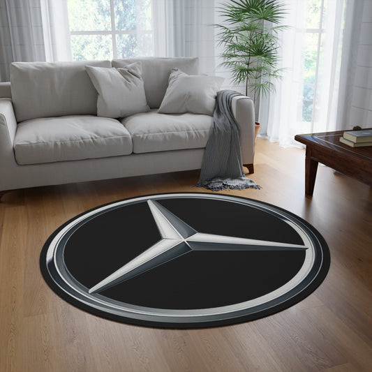 Mercedes Round Rug Car Guy Gift Man Cave Office