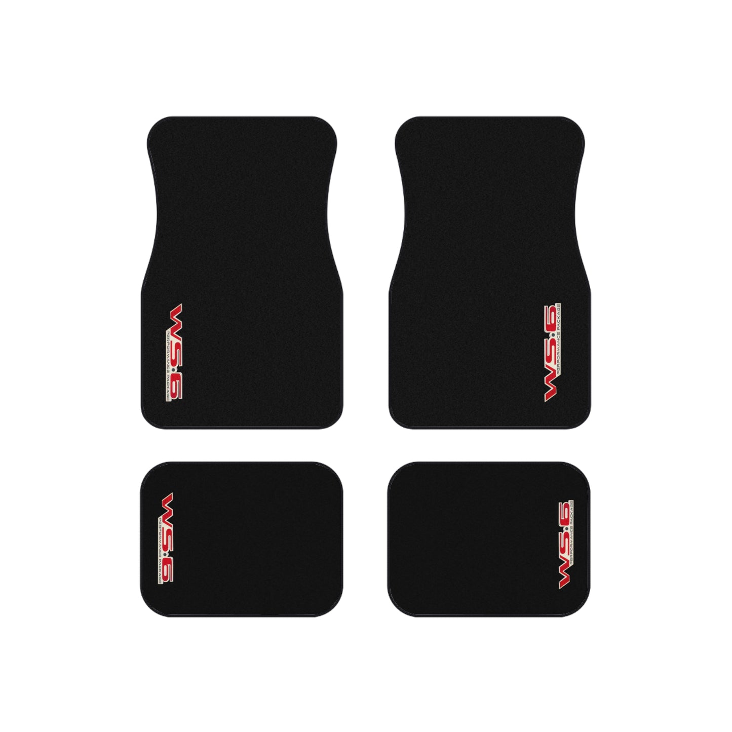 Black WS-6 WS6, Red Logo, Firebird Trans Am, Set of 4 Car Mats,Gift V2