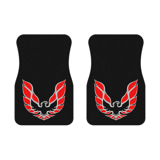 Dark Grey, WS-6 WS6, Red Logo, Firebird Trans Am, Set of 2 Mats,Muscle Car,Gift