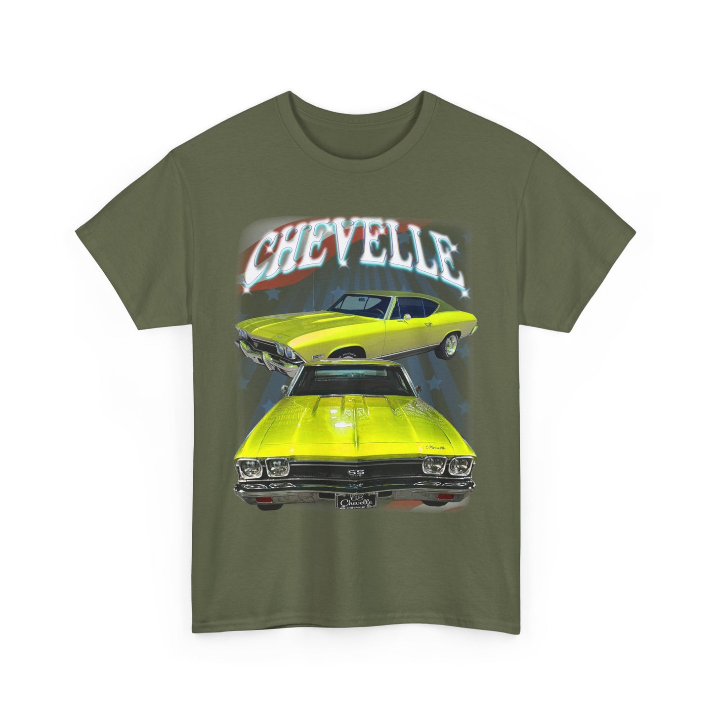Yellow 1968 Chevelle Unisex Heavy Cotton Tee T Shirt muscle car Great Gift