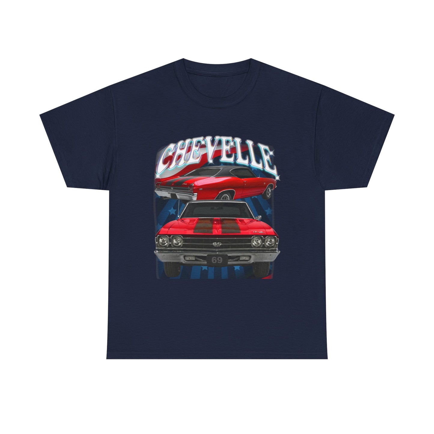 Red 1969,black stripes,Chevelle Heavy Cotton Tee T Shirt,Gift