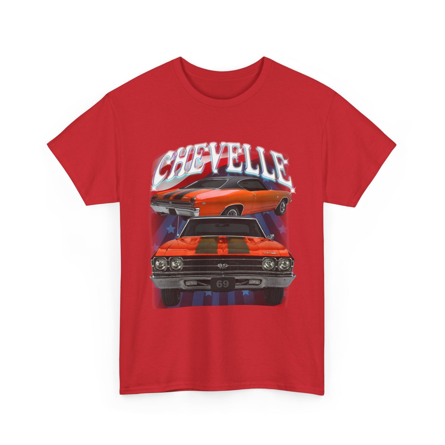 Orange 1969,black stripes,Chevelle Heavy Cotton Tee T Shirt,Gift