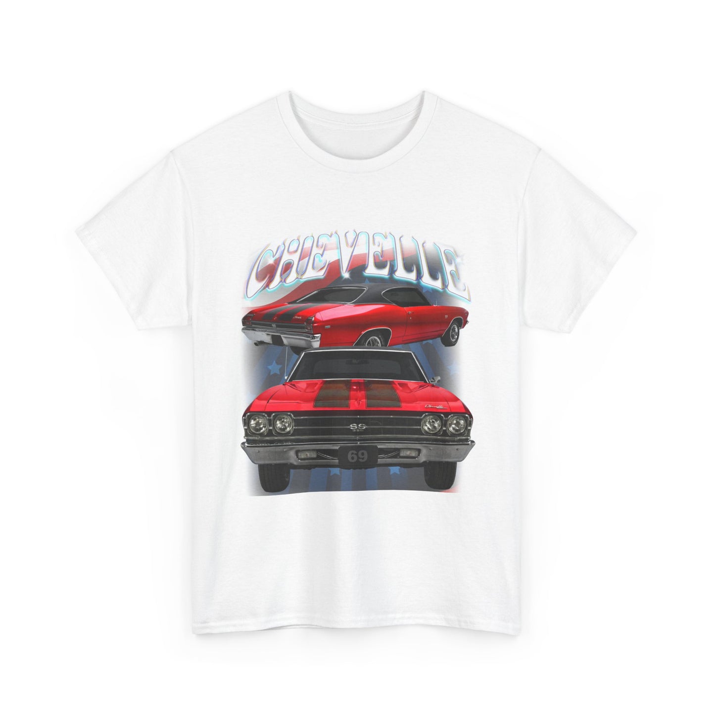 Red 1969,black stripes,Chevelle Heavy Cotton Tee T Shirt,Gift