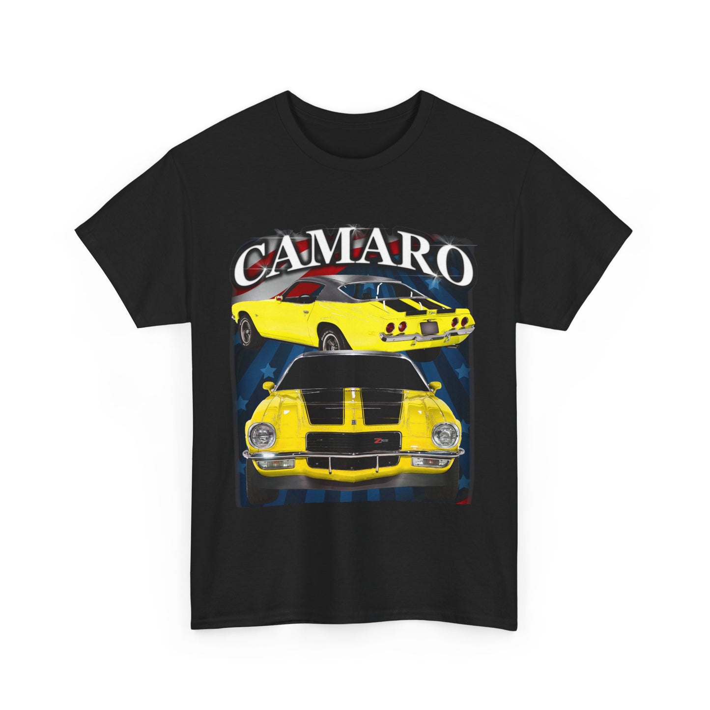 Yellow Black Stripe 1970 Camaro Unisex Heavy Cotton Tee T Shirt muscle car Gift