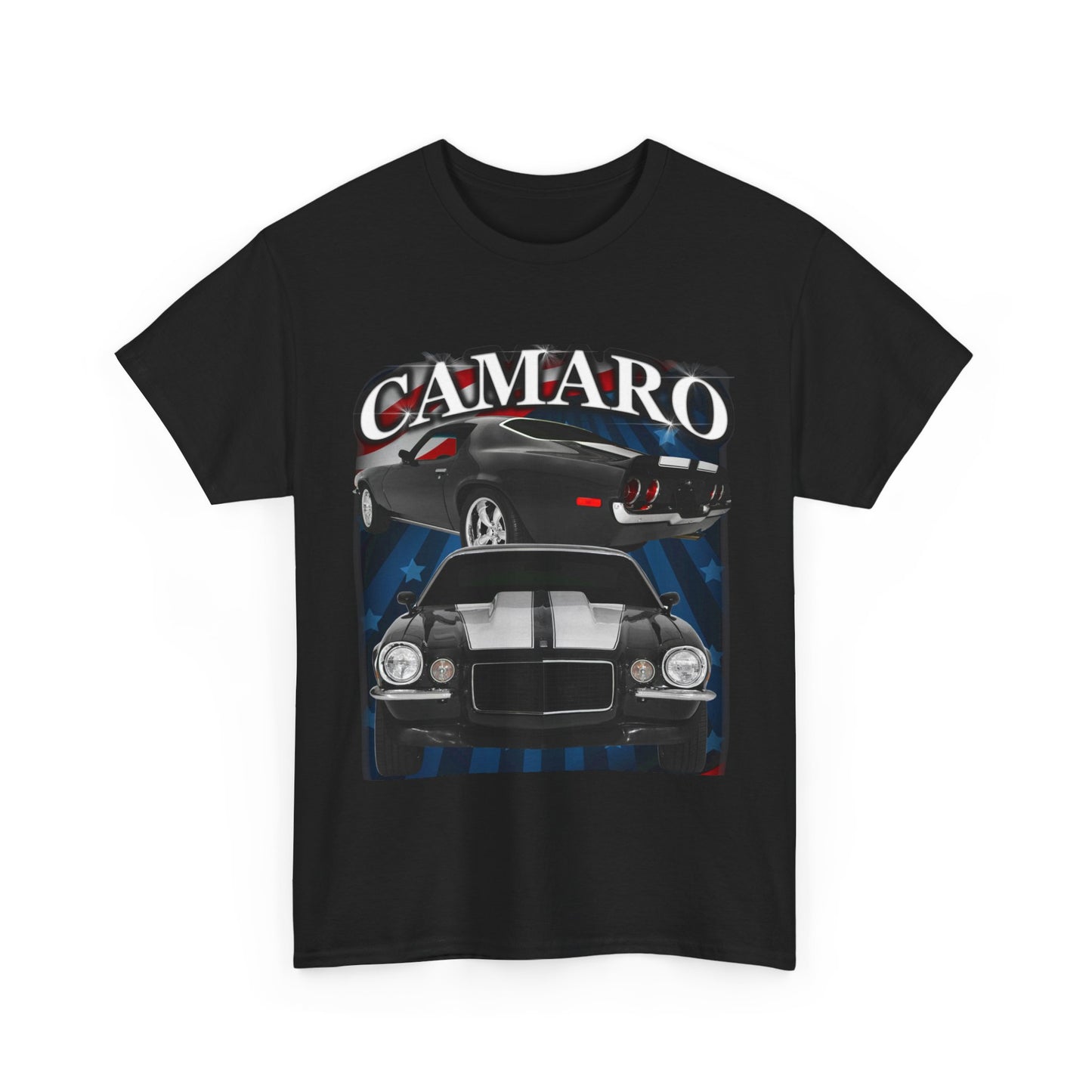 Black w white Stripe 1970 Camaro Unisex Heavy Cotton Tee T Shirt muscle car Gift