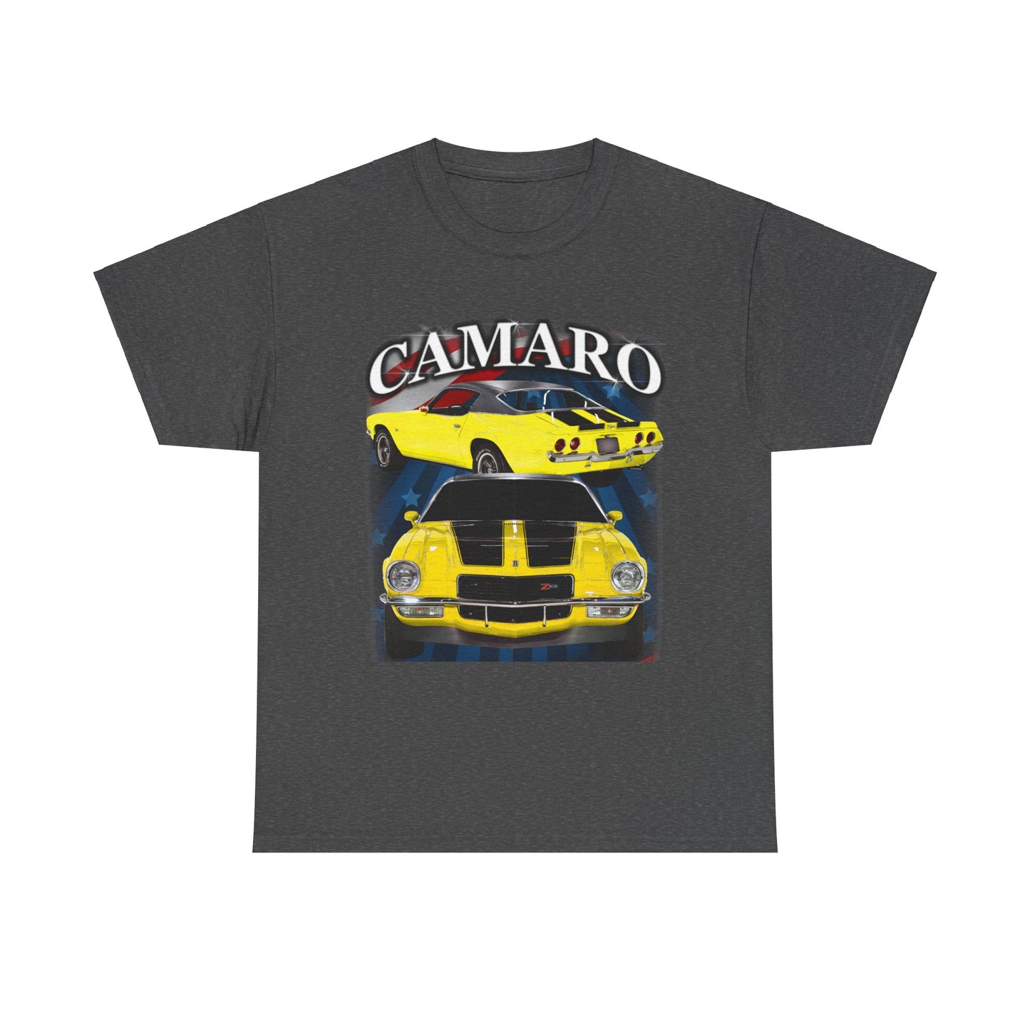 Yellow Black Stripe 1970 Camaro Unisex Heavy Cotton Tee T Shirt muscle car Gift