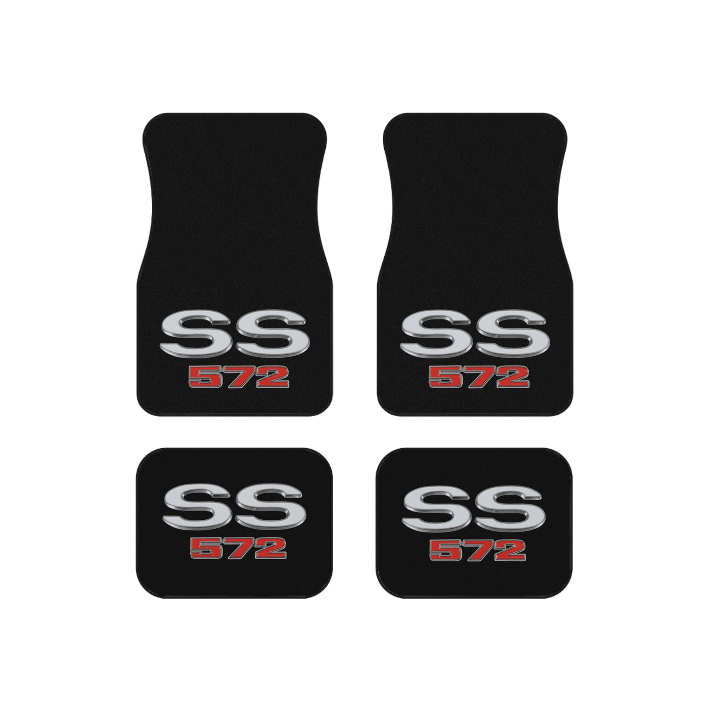 SS 572 Black, Nova, Chevelle, Camaro, Set of 4 Car Mats, Muscle Car Gift