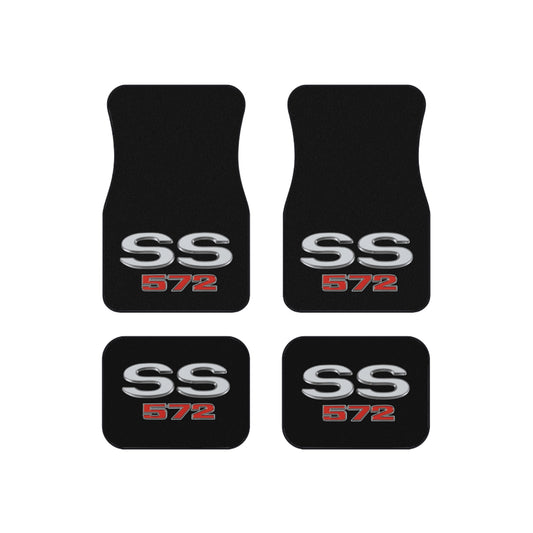 SS 572 Black, Nova, Chevelle, Camaro, Set of 4 Car Mats, Muscle Car Gift
