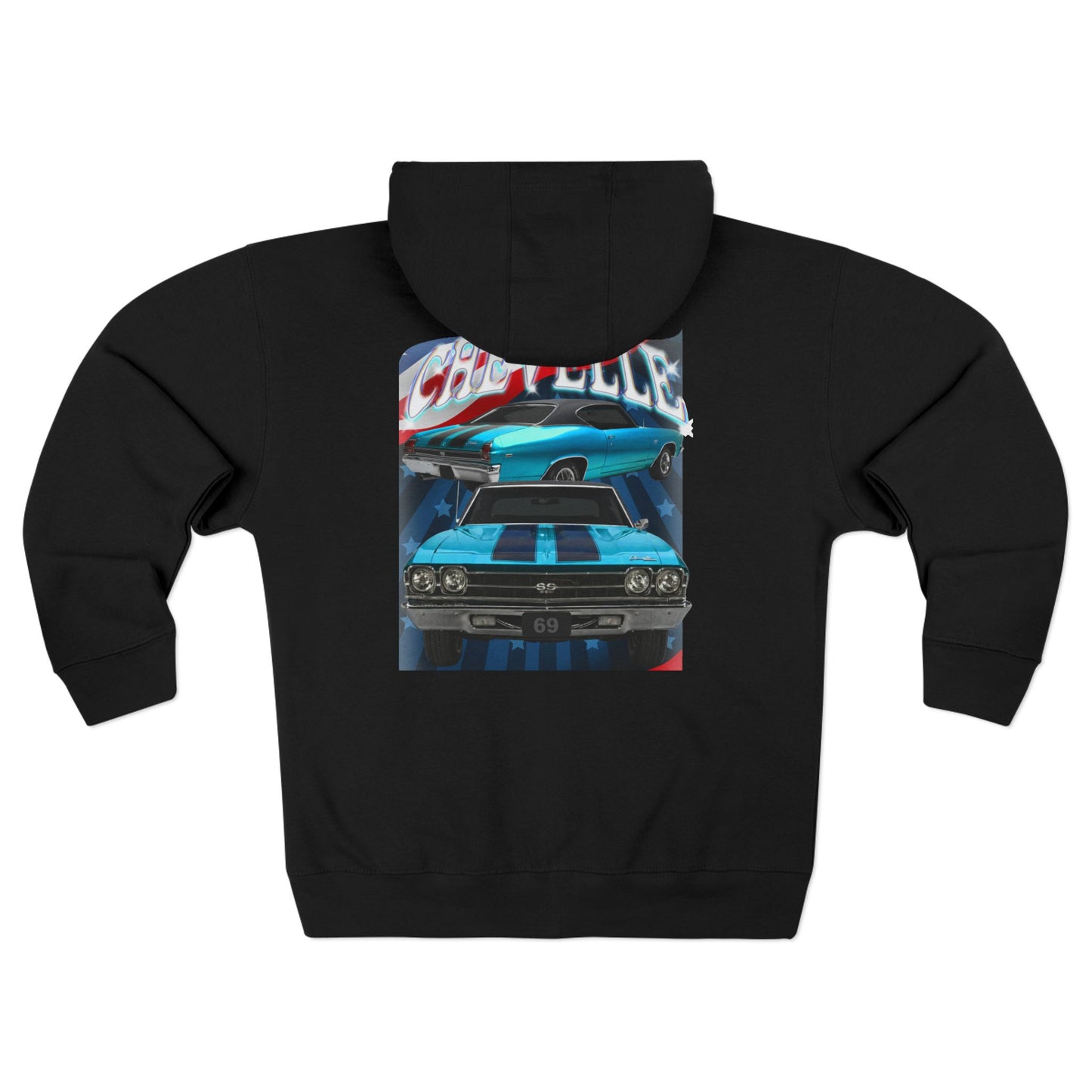 Blue Turquoise 1969,black stripes,Chevelle Heavy Full Zip Hoodie Sweatshirt,gift