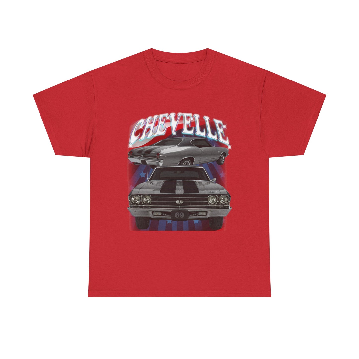 Grey Silver 1969,black stripes,Chevelle Heavy Cotton Tee T Shirt,Gift