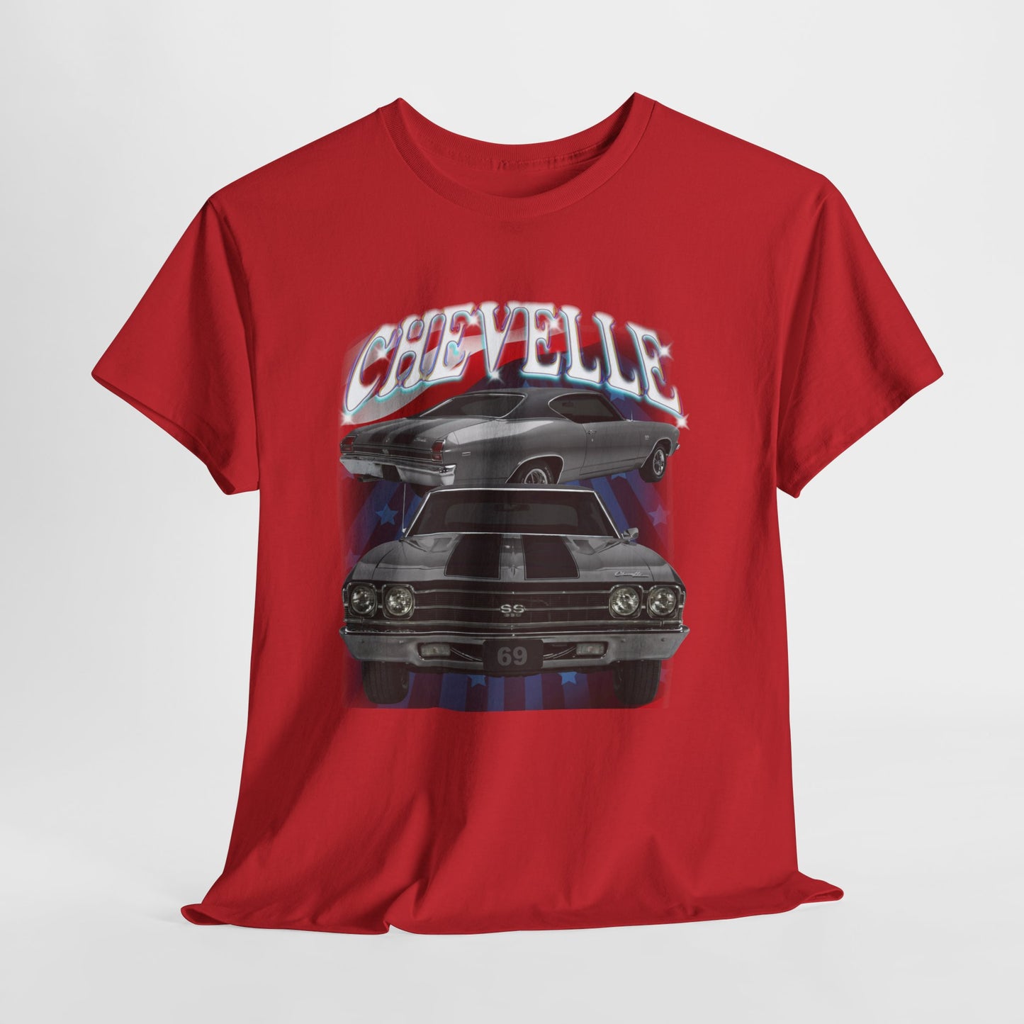 Grey Silver 1969,black stripes,Chevelle Heavy Cotton Tee T Shirt,Gift