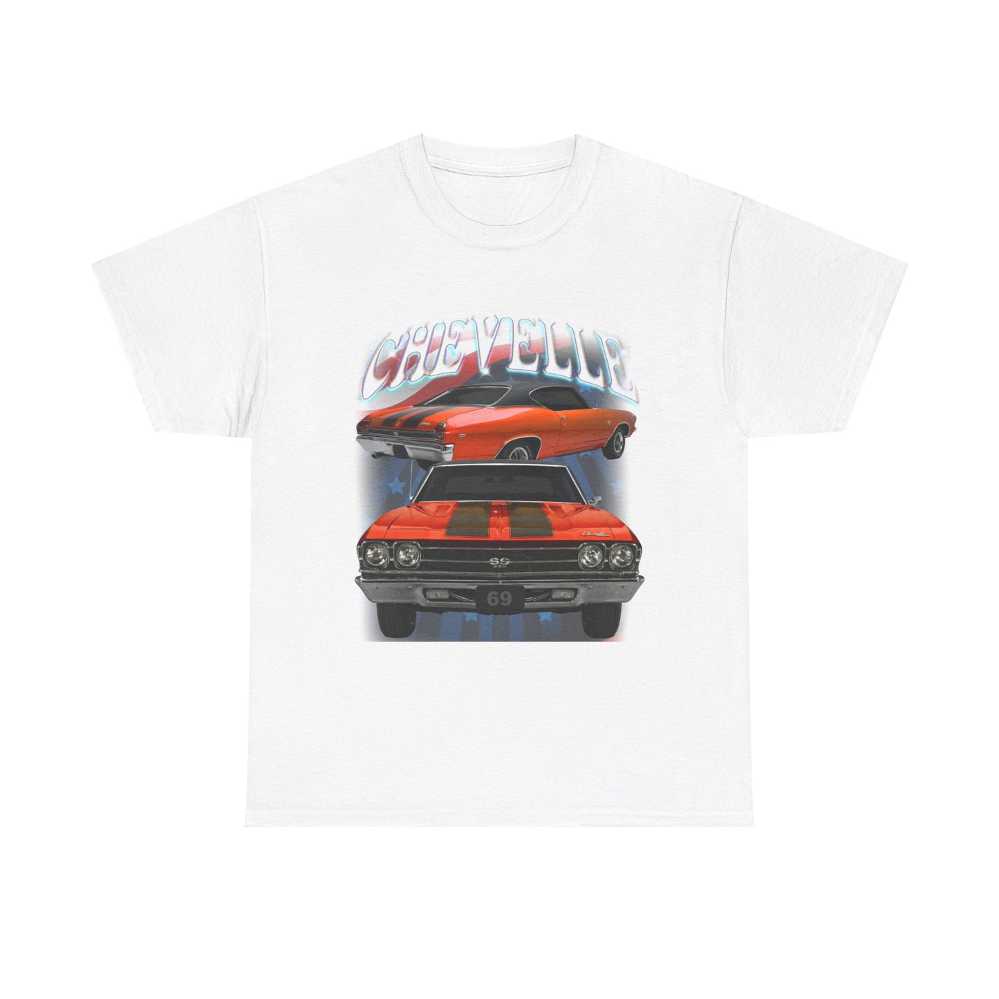 Orange 1969,black stripes,Chevelle Heavy Cotton Tee T Shirt,Gift