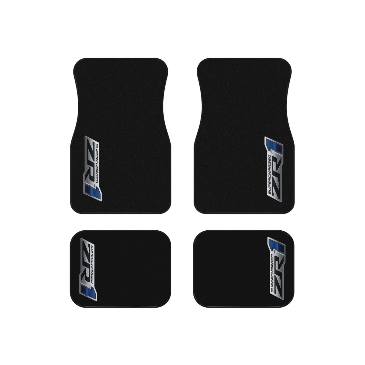 Black ZR1 Logo, Camaro Silverado Corvette, Set of 4 Car Mats,Gift,Thin