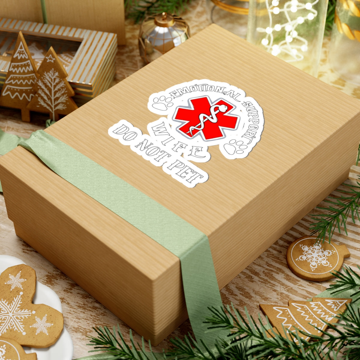 Emotional Support Wife, DO NOT PET, Kiss-Cut Stickers