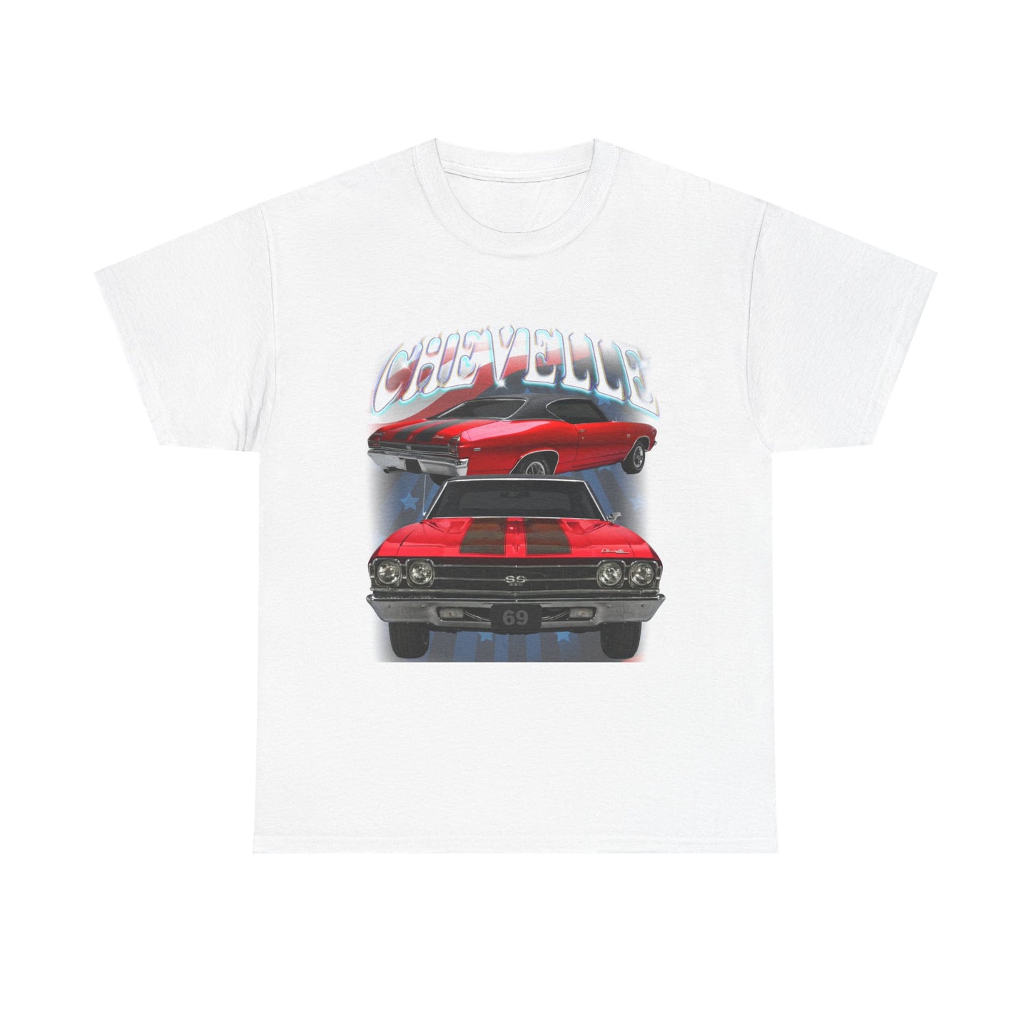 Red 1969,black stripes,Chevelle Heavy Cotton Tee T Shirt,Gift