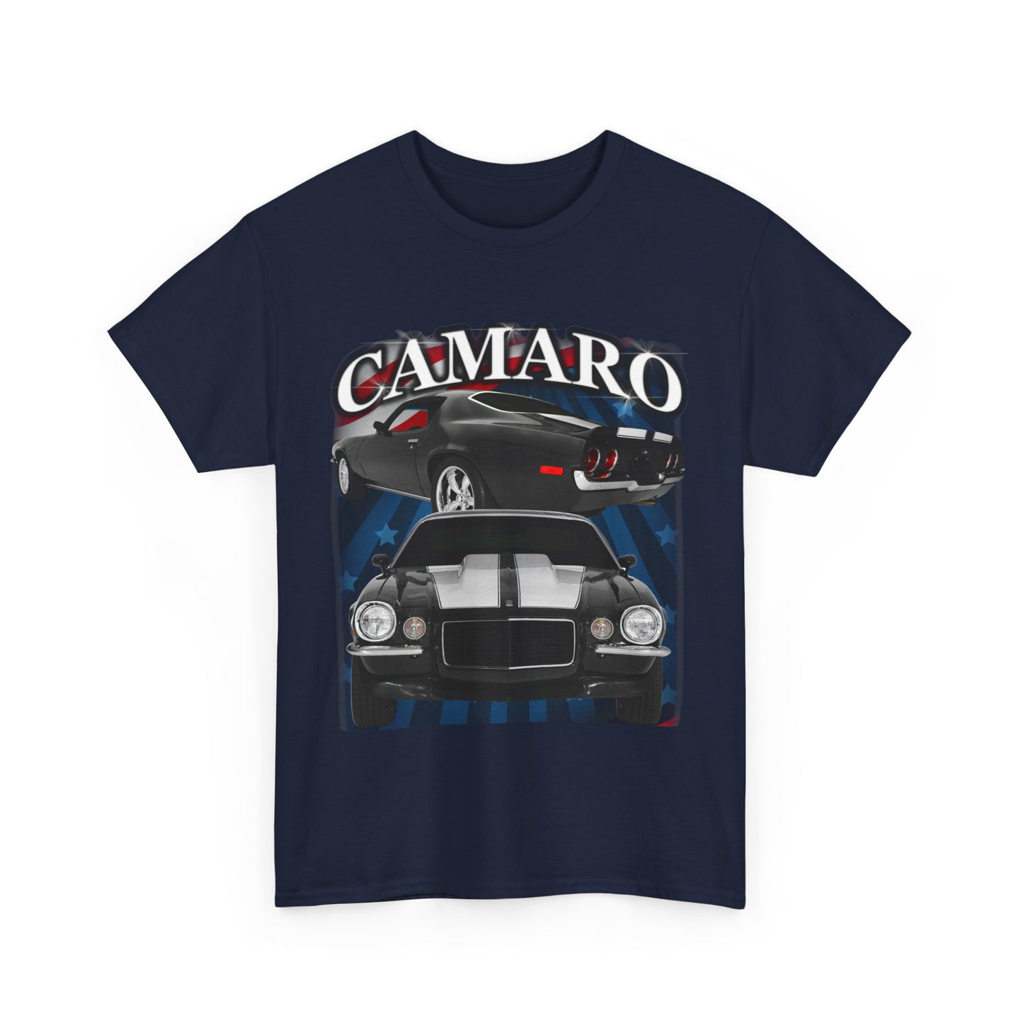 Black w white Stripe 1970 Camaro Unisex Heavy Cotton Tee T Shirt muscle car Gift