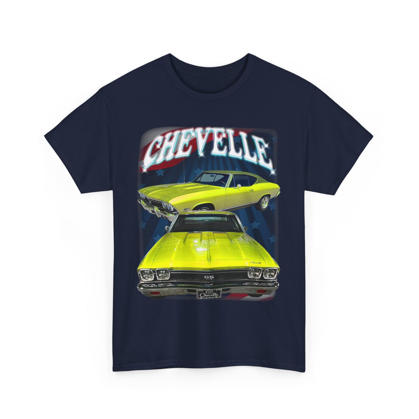 Yellow 1968 Chevelle Unisex Heavy Cotton Tee T Shirt muscle car Great Gift