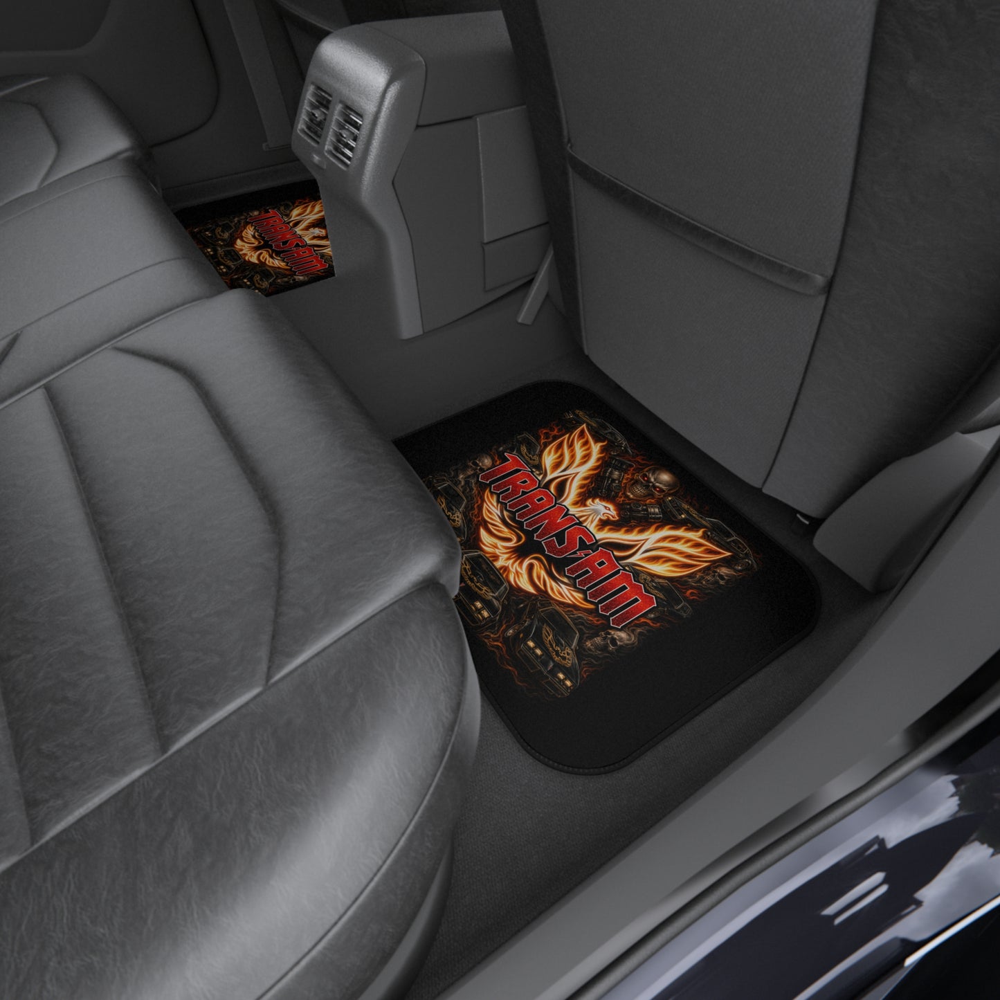 AMAZING Black,Red Logo, Firebird Trans Am,4 Car Mats ,Gift,thin, V1