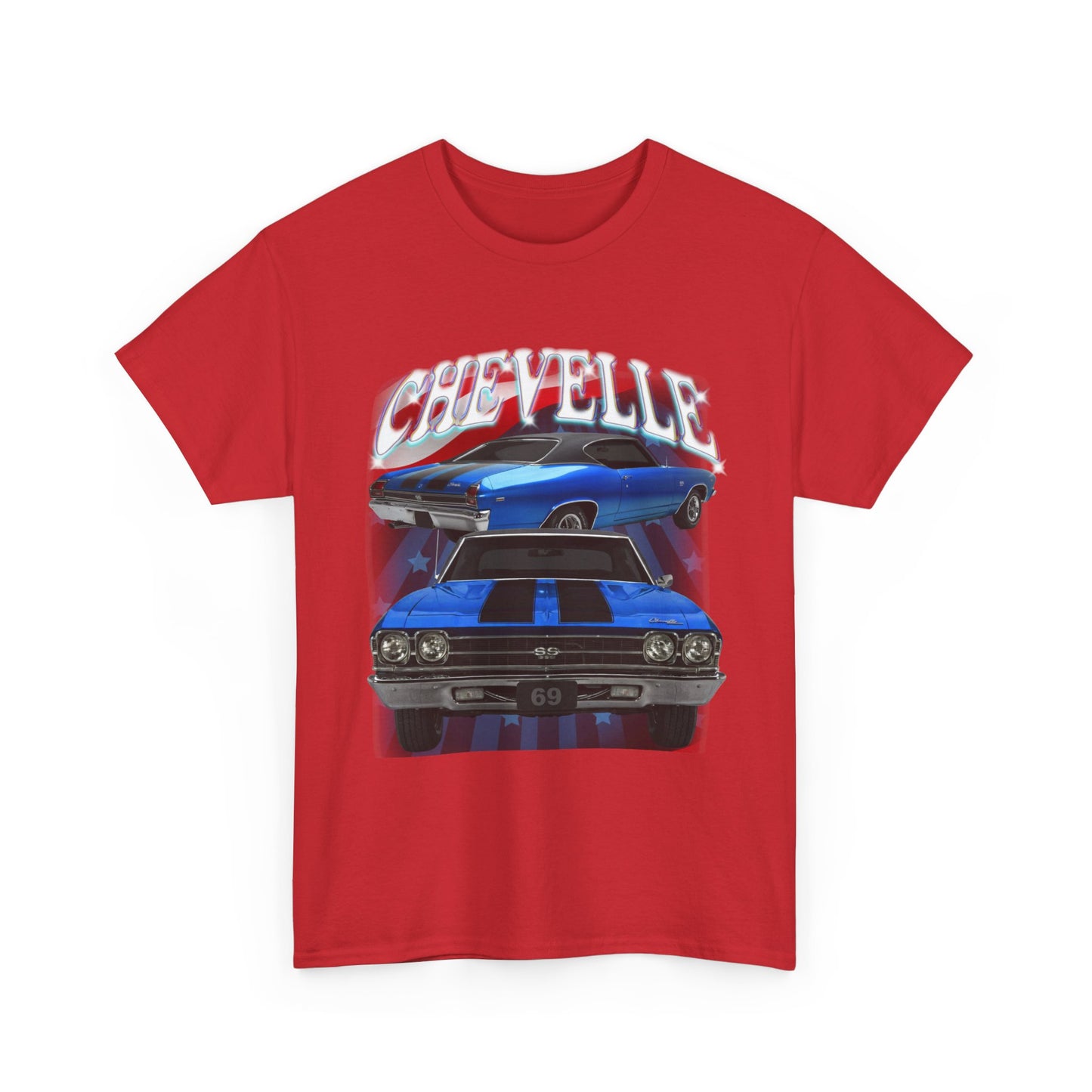 Blue 1969,black stripes,Chevelle Heavy Cotton Tee T Shirt,Gift