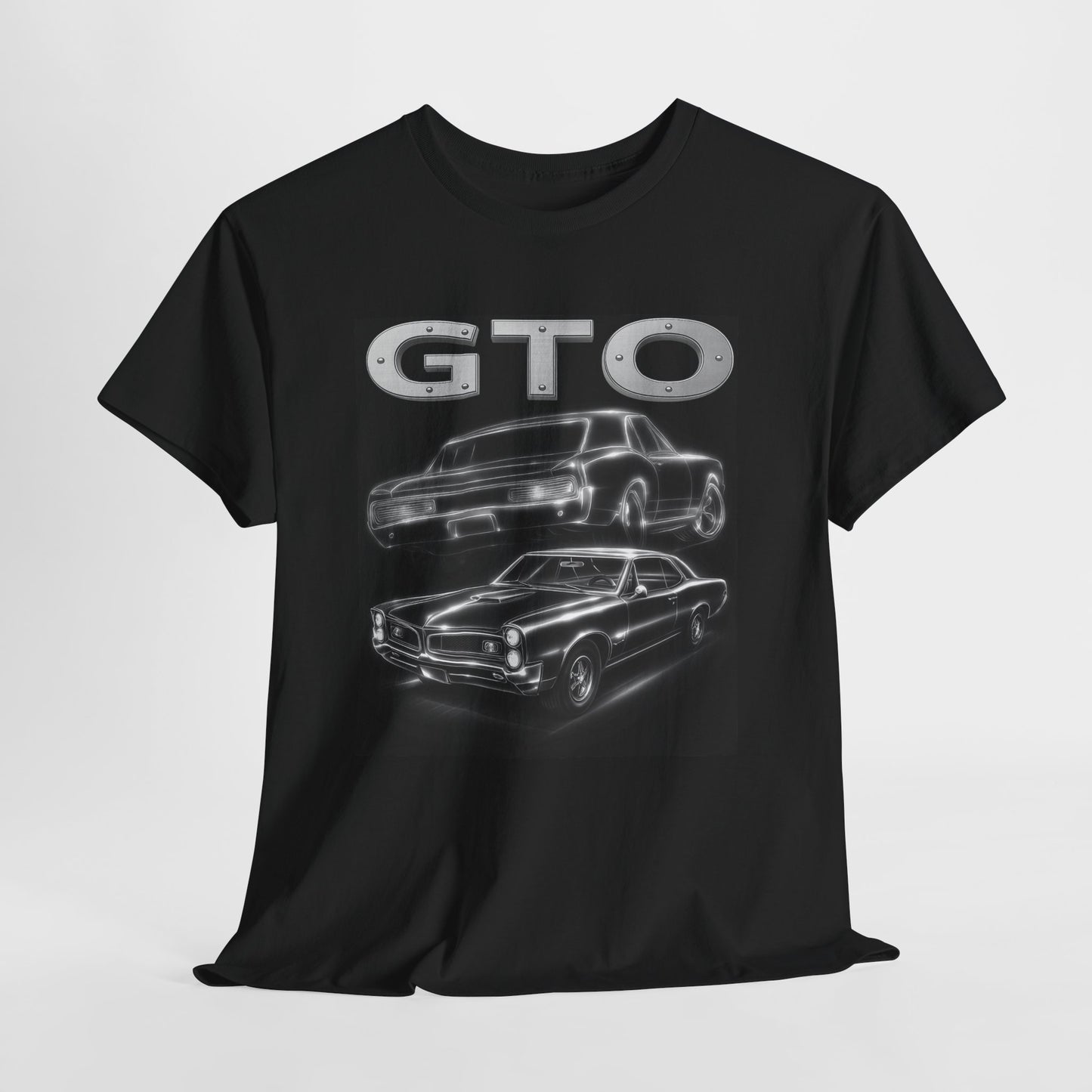 Silver 1966 GTO Heavy Cotton Tee T Shirt car Great Gift