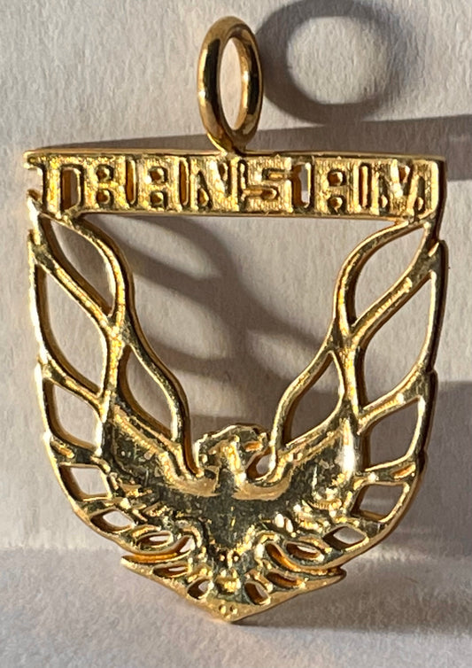 Trans Am Pendant Charm Necklace Firebird Gift 10K Gold,Silver Or Brass