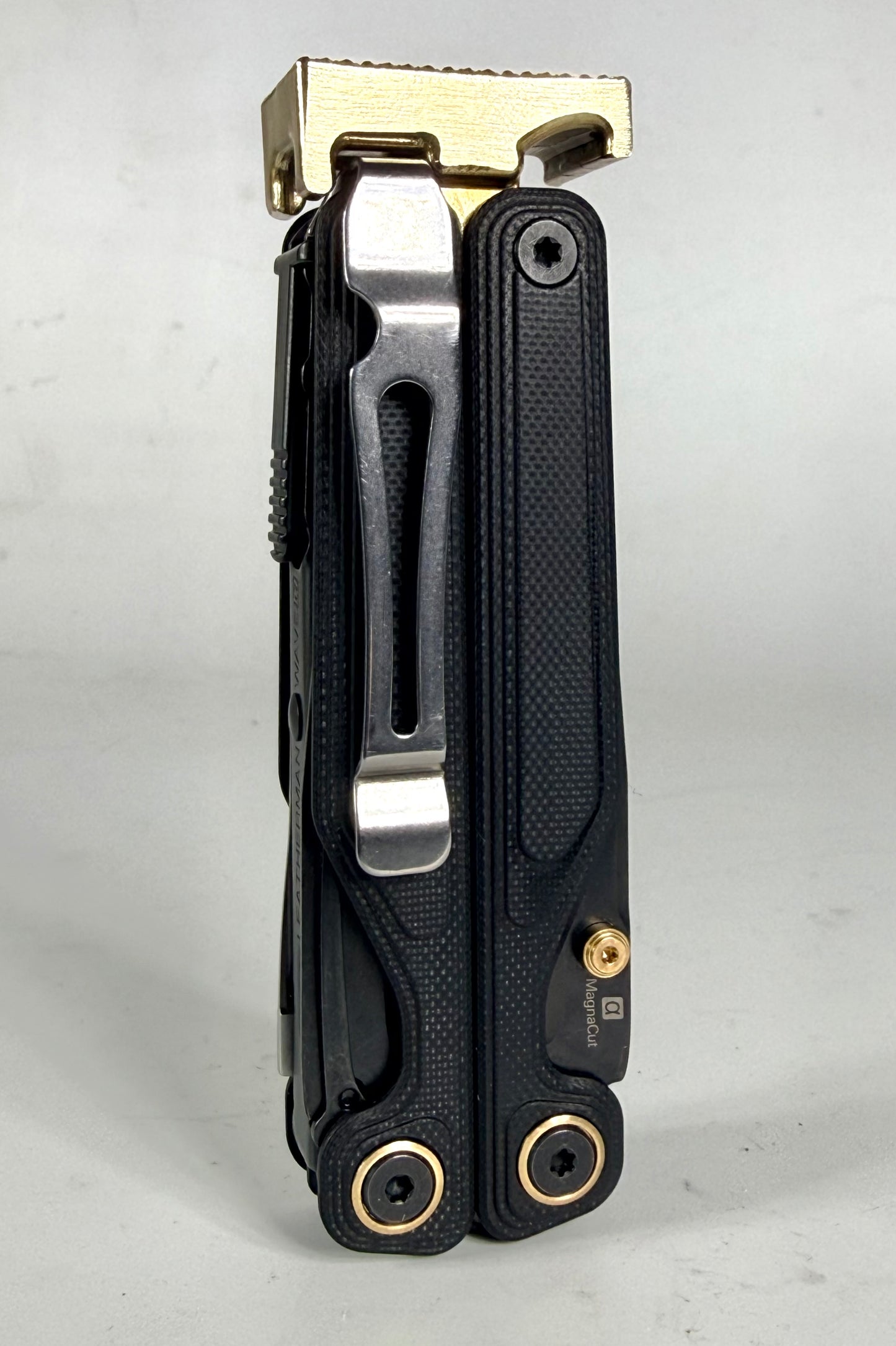 For Leatherman CHARGE & ALPHA,TT & TTI, BRASS Hammer Head Mod, Modification, Add On, CNC Made, Locking, Easy Install, Locks Closed Open, edc Upgrade cad (Copy)