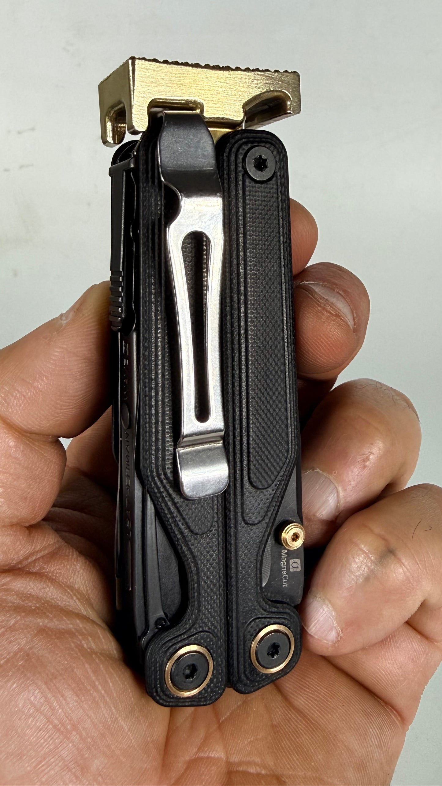 For Leatherman Wave Alpha, BRASS Hammer Head Mod, Modification, Add On, CNC Made, Locking, Easy Install, Locks Closed Open, edc Upgrade cad (Copy) (Copy) (Copy)