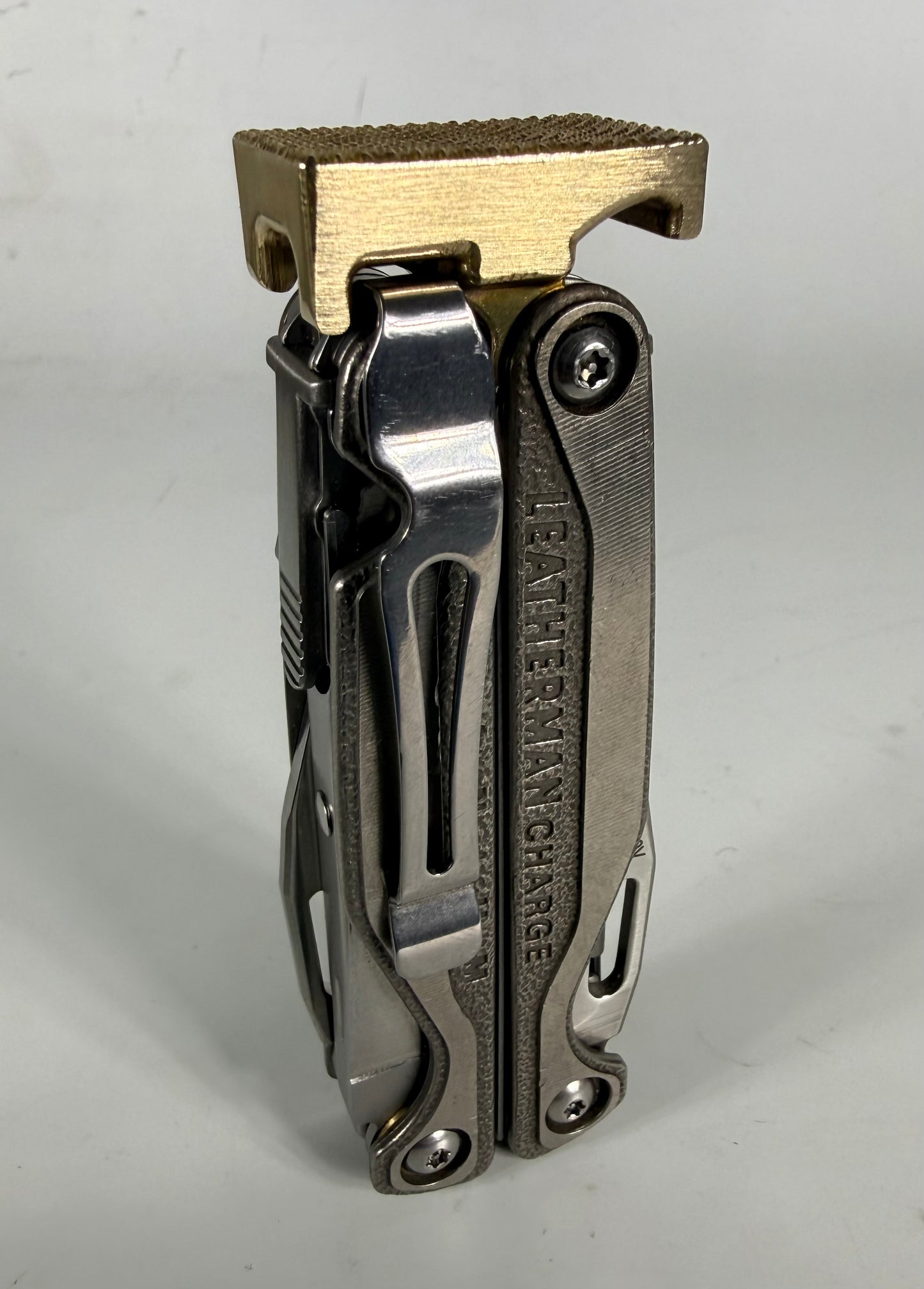 For Leatherman CHARGE & ALPHA,TT & TTI, BRASS Hammer Head Mod, Modification, Add On, CNC Made, Locking, Easy Install, Locks Closed Open, edc Upgrade cad (Copy)
