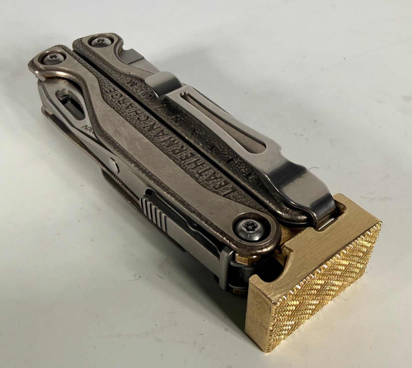 For Leatherman CHARGE & ALPHA,TT & TTI, BRASS Hammer Head Mod, Modification, Add On, CNC Made, Locking, Easy Install, Locks Closed Open, edc Upgrade cad (Copy)