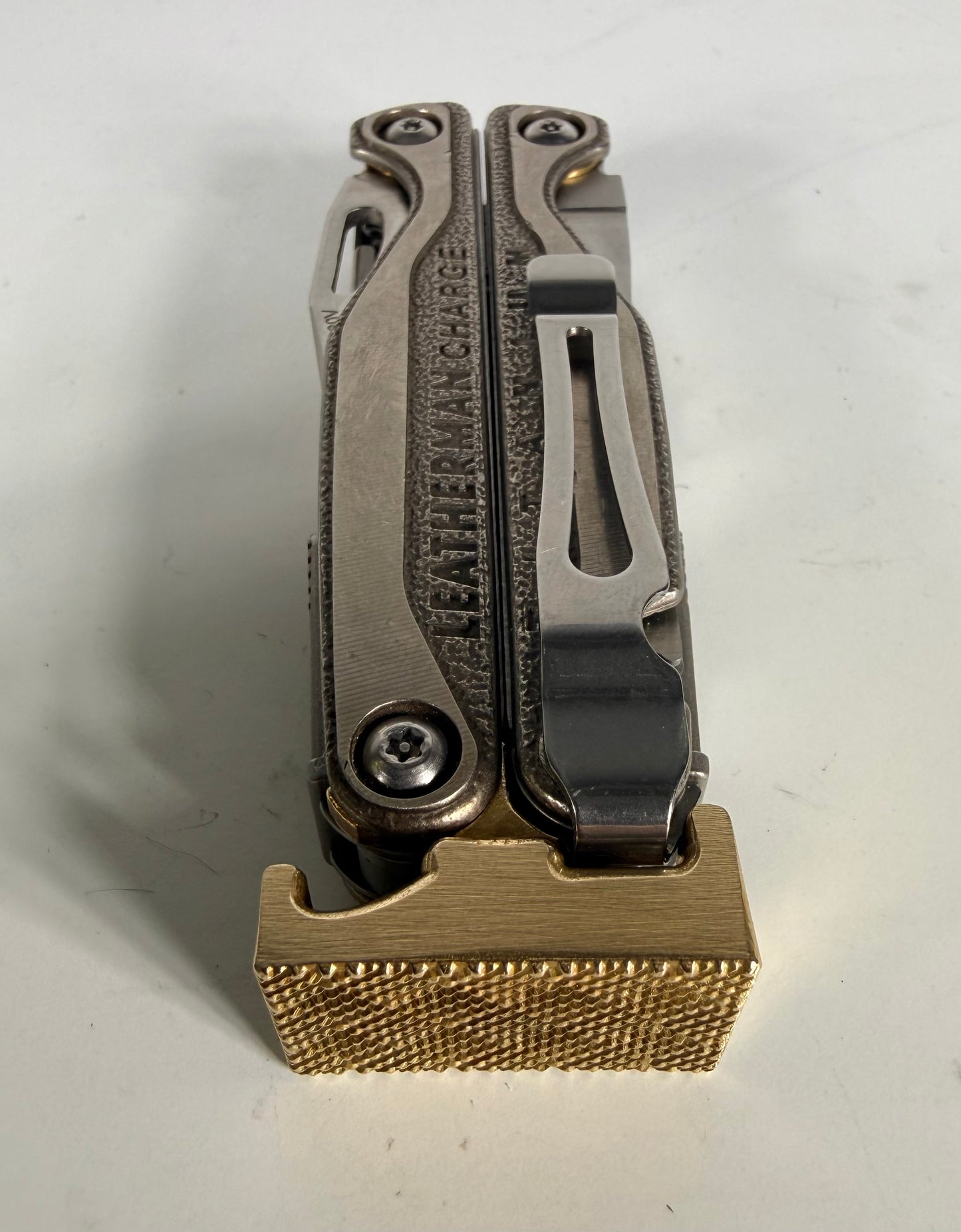 For Leatherman CHARGE & ALPHA,TT & TTI, BRASS Hammer Head Mod, Modification, Add On, CNC Made, Locking, Easy Install, Locks Closed Open, edc Upgrade cad (Copy)