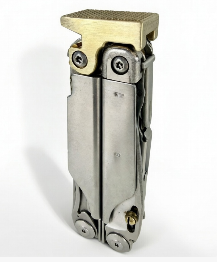 For Leatherman Surge, BRASS Hammer Head Mod, Modification, CNC Made, Locking, Easy Install, Locks Closed Open, edc Upgrade cad