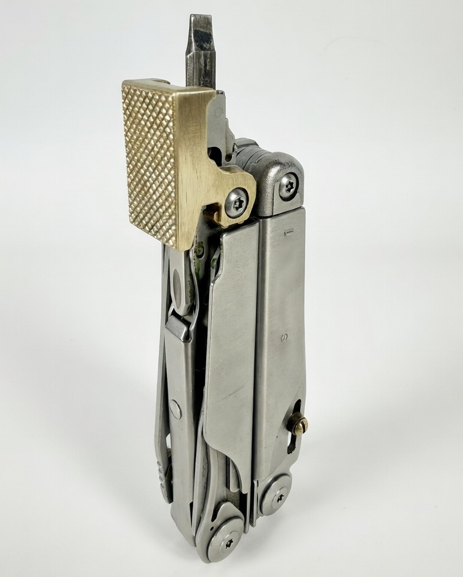 For Leatherman Surge, BRASS Hammer Head Mod, Modification, CNC Made, Locking, Easy Install, Locks Closed Open, edc Upgrade cad