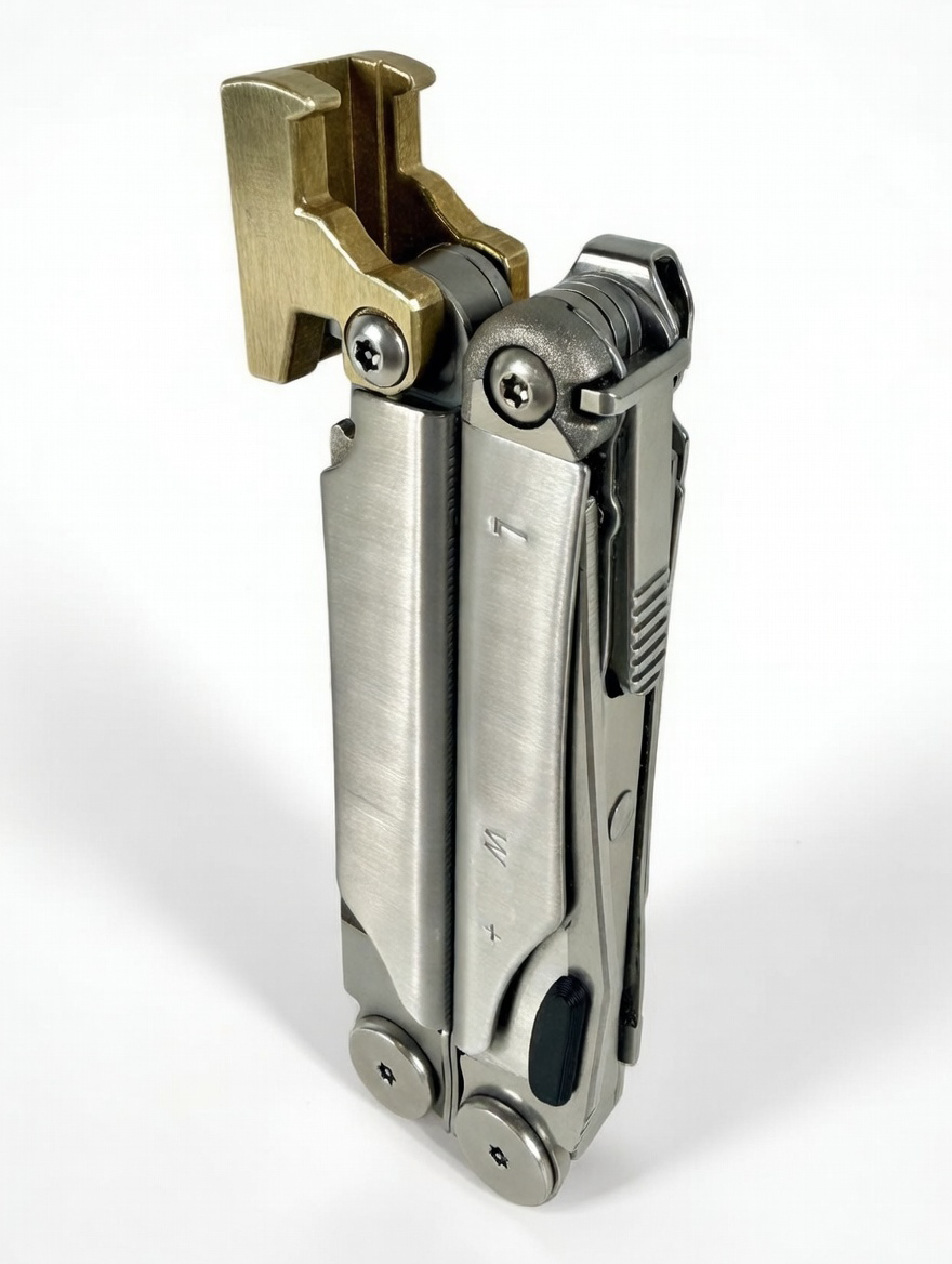 For Leatherman Wave +, BRASS Hammer Head Mod, Modification, CNC Made, Locking, Easy Install, Locks Closed Open, edc Upgrade cad