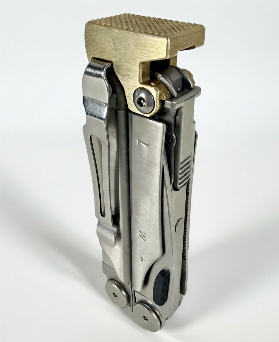 For Leatherman Wave +, BRASS Hammer Head Mod, Modification, CNC Made, Locking, Easy Install, Locks Closed Open, edc Upgrade cad