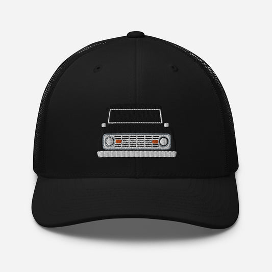 Black 1966 to 1977 Bronco Embroidery Trucker Cap Excellent Gift Hat