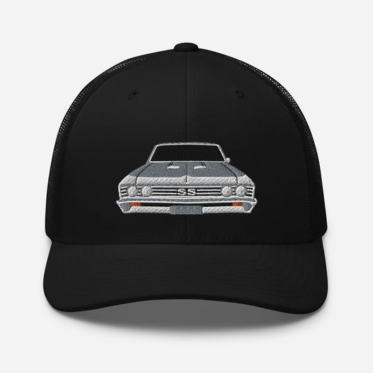 White 1967 Chevelle Embroidery Trucker Cap Excellent Gift Hat