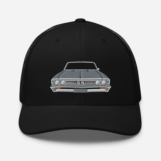 Silver Grey 1967 Chevelle Embroidery Trucker Cap Excellent Gift Hat