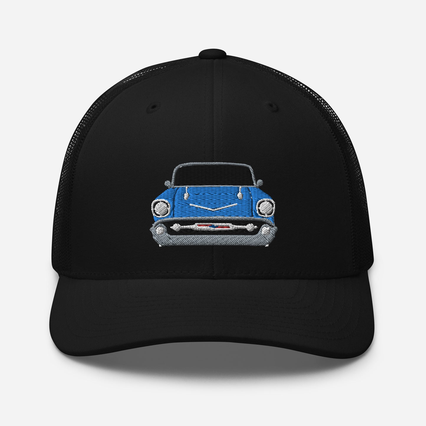 Blue 1957 Chevy Bel Air Embroidery Trucker Cap Excellent Gift Hat