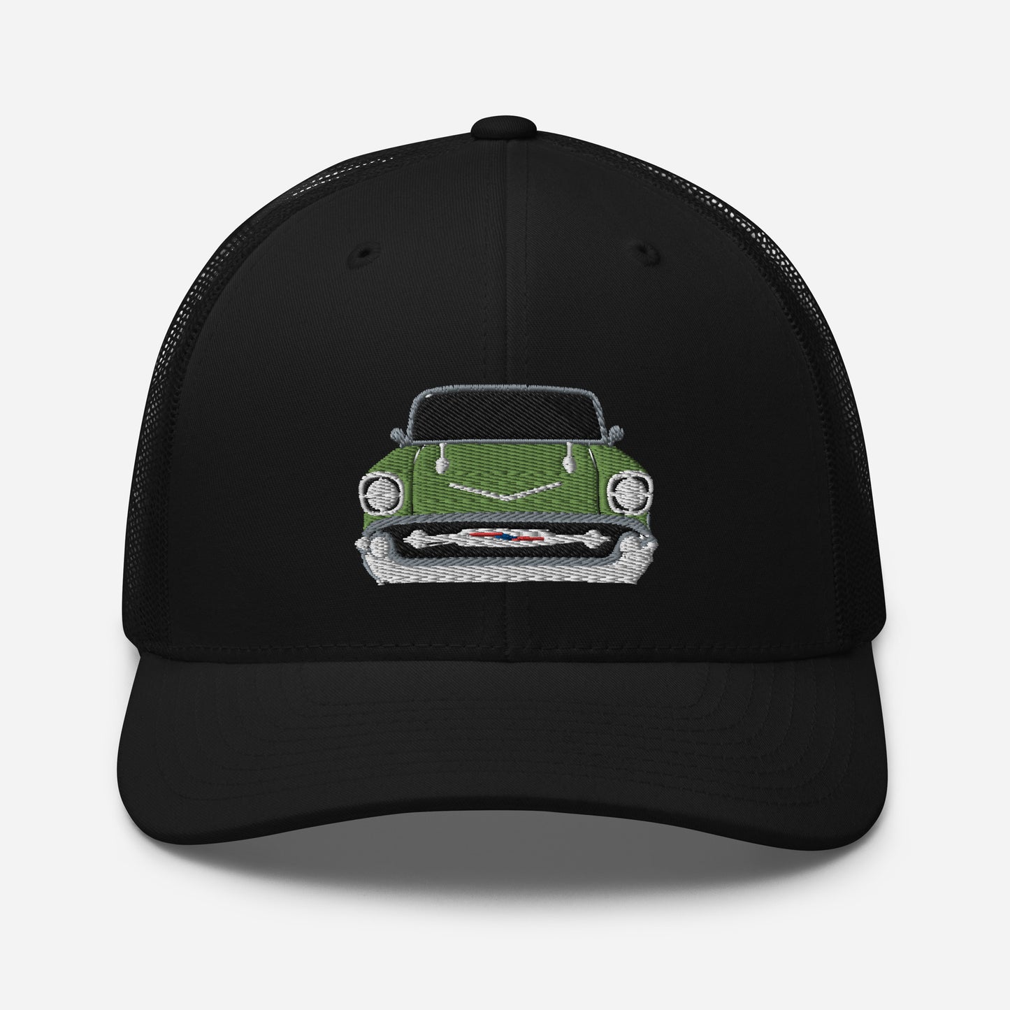 Green 1957 Chevy Bel Air Embroidery Trucker Cap Excellent Gift Hat