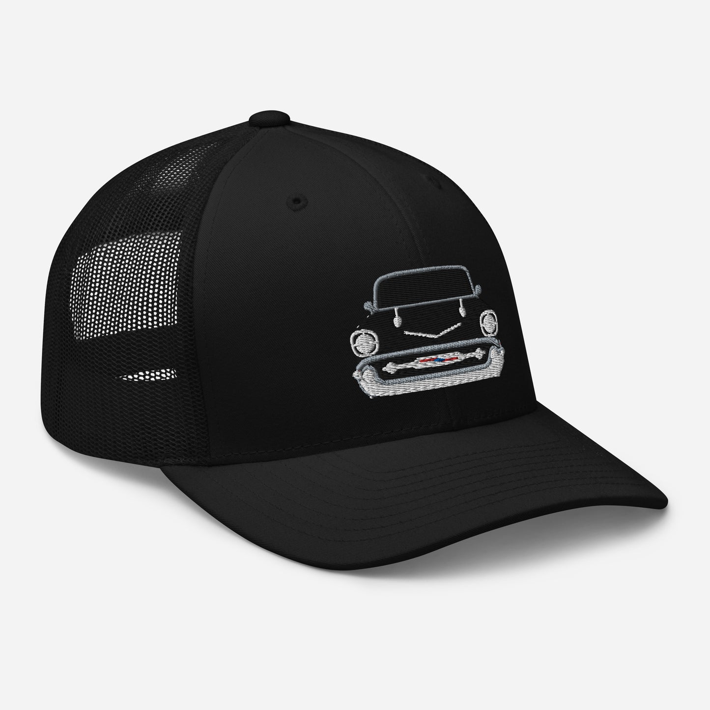 Black 1957 Chevy Bel Air Embroidery Trucker Cap Excellent Gift Hat