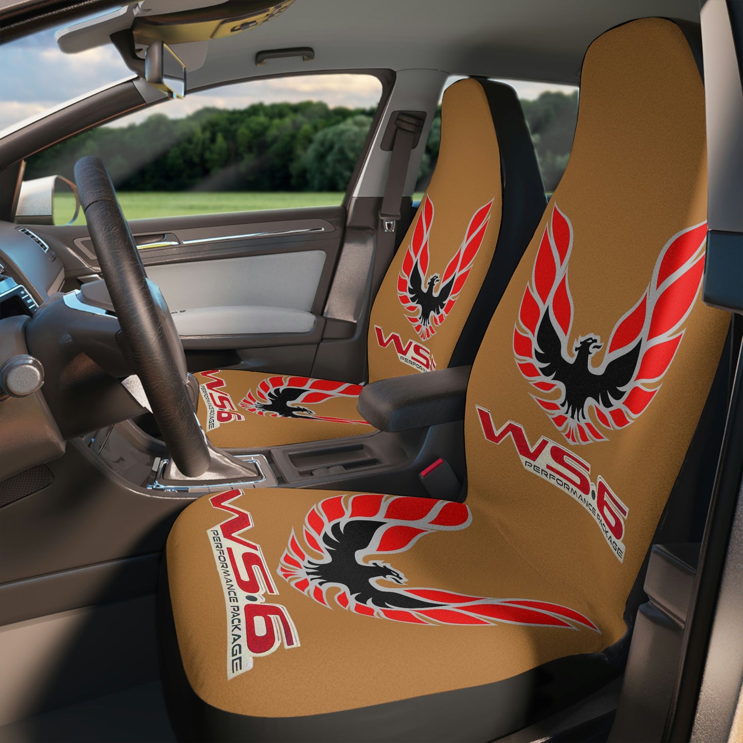 Beige Tan WS 6 Firebird Trans Am Classic Muscle Car Guy Gift,lover,Camaro,hot rod SEAT Covers