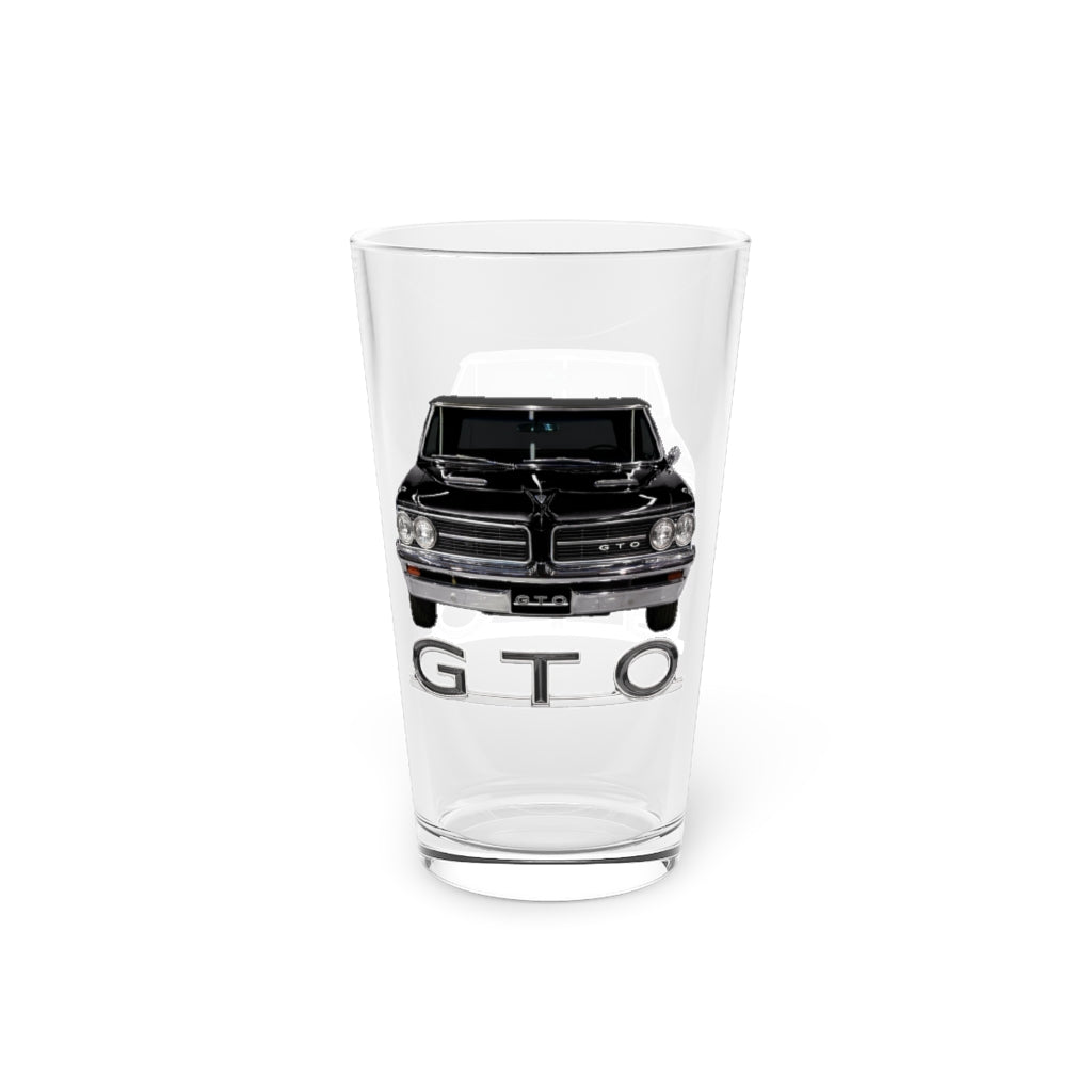 Black 1964 Pontiac GTO Classic Muscle Car Guy Gift,lover,Camaro,corvette,charger,challenger,hot rod,Chevrolet Pint Glass, 16oz