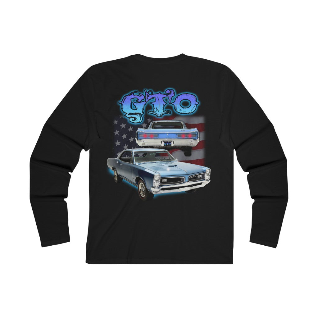 GTO Men's Long Sleeve Crew Tee T-Shirt Classic Muscle Car Guy Gift,lover,Camaro,GTO,firebird,nova,corvette,Chevrolet