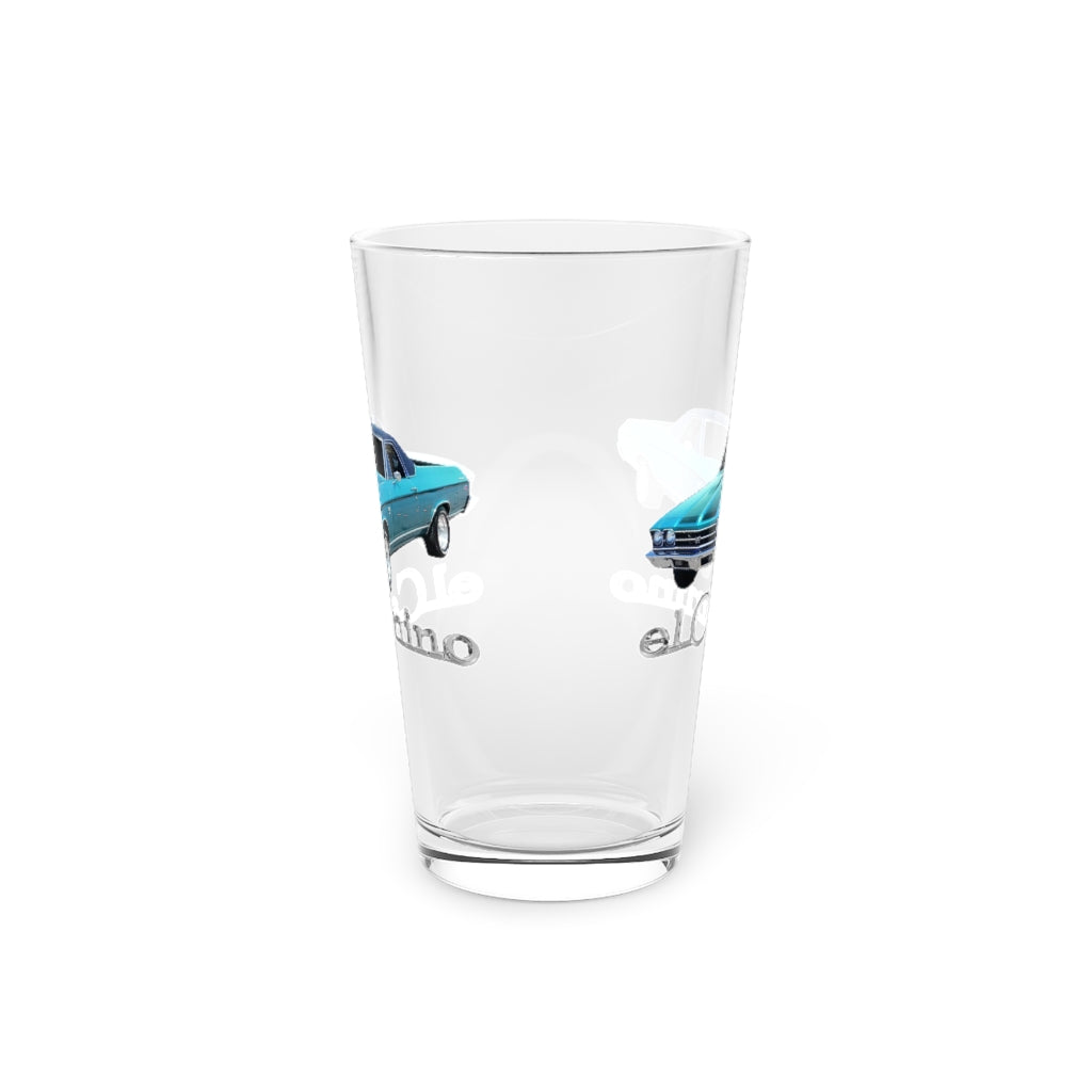 Turquoise 1969 CHEVELLE El Camino SS 396 Pint Glass, 16oz