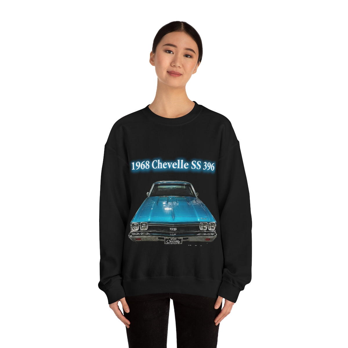 Copy of SS396 Tripoli Turquoise 1968 Chevelle Unisex Heavy Blend Crewneck Sweatshirt