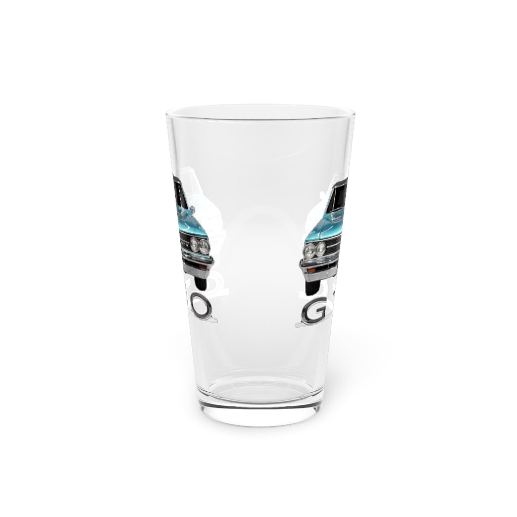 Turquoise 1964 Pontiac GTO Classic Muscle Car Guy Gift,lover,Camaro,corvette,charger,challenger,hot rod,Chevrolet Pint Glass, 16oz