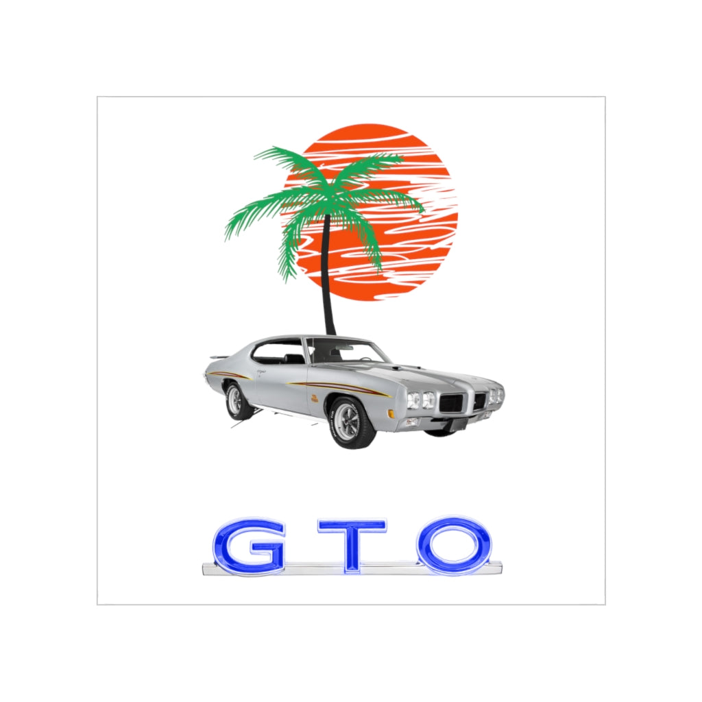 1970 GTO Transparent Outdoor Stickers, Square, 1pcs Classic Muscle Car Guy Gift,hot rod