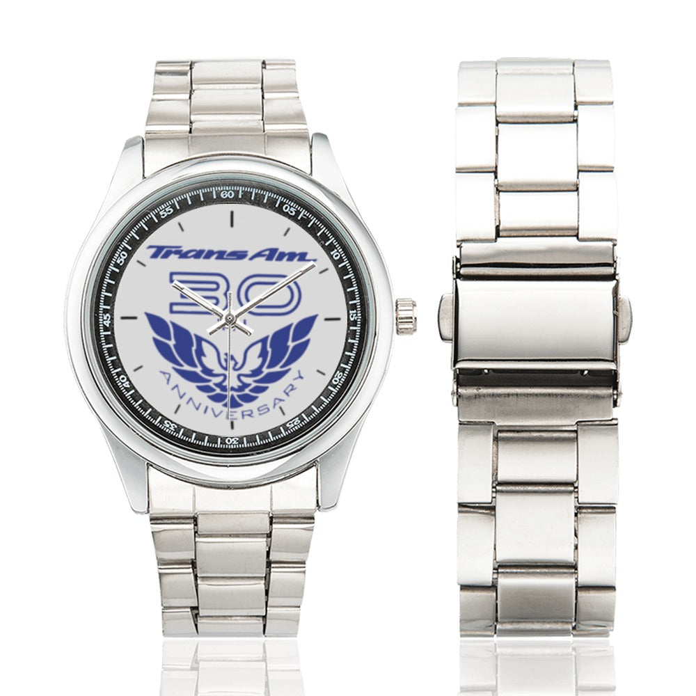 30th anniversary Trans Am TransAm Firebird Blue white Men's Stainless Steel Watch