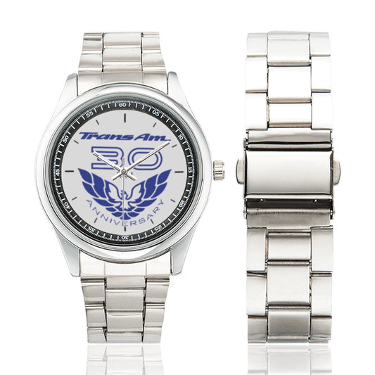 30th anniversary Trans Am TransAm Firebird Blue white Men's Stainless Steel Watch