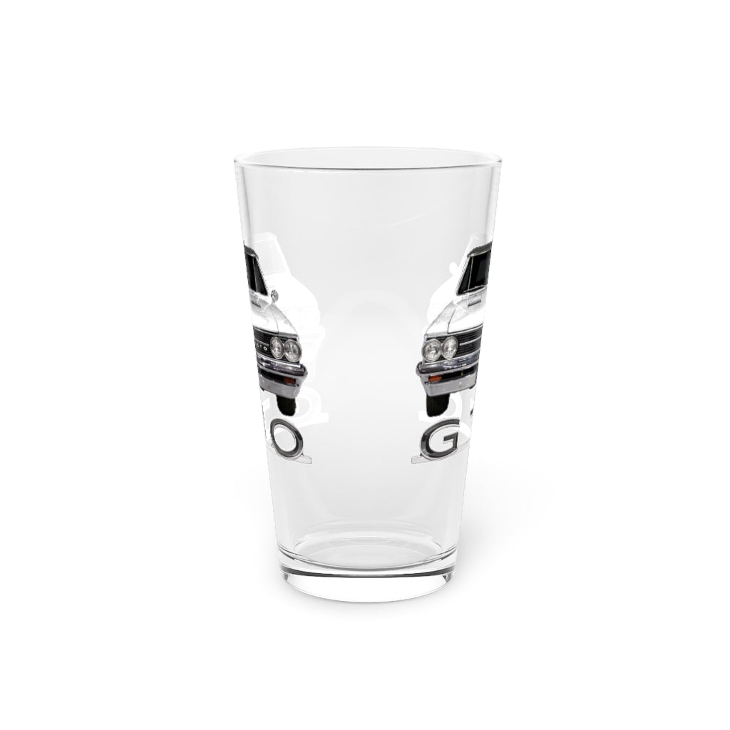 White 1964 Pontiac GTO Classic Muscle Car Guy Gift,lover,Camaro,corvette,charger,challenger,hot rod,Chevrolet Pint Glass, 16oz